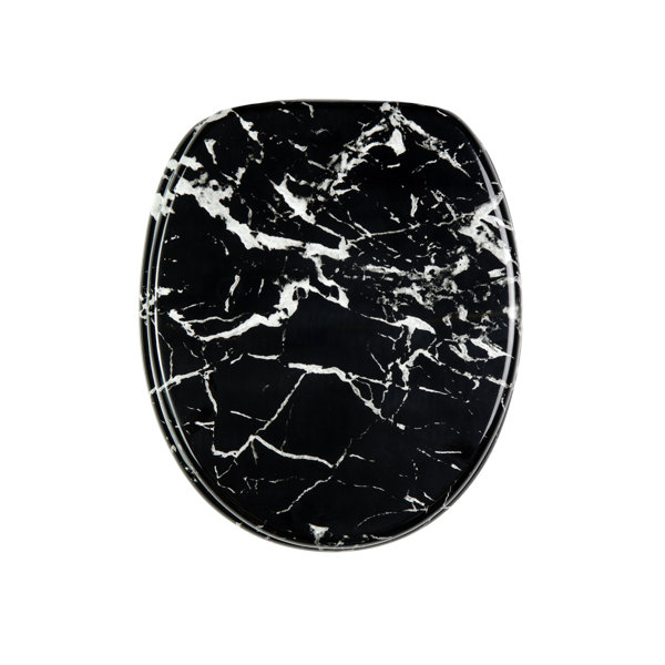 Belfry Bathroom Freemont Black Marble Soft Close Elongated Toilet Seat